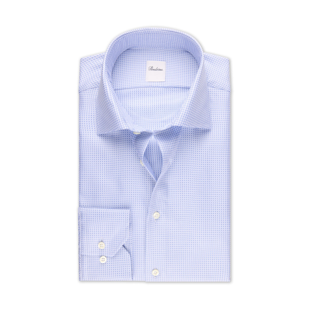 Light Blue Patterned Twill Regular Fit Shirt - Stenströms