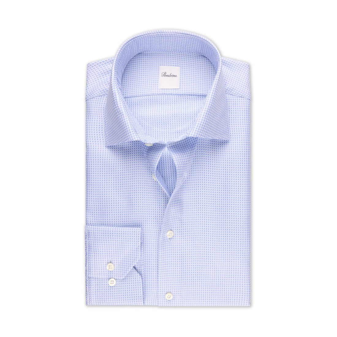 Light Blue Patterned Twill Regular Fit Shirt - Stenströms
