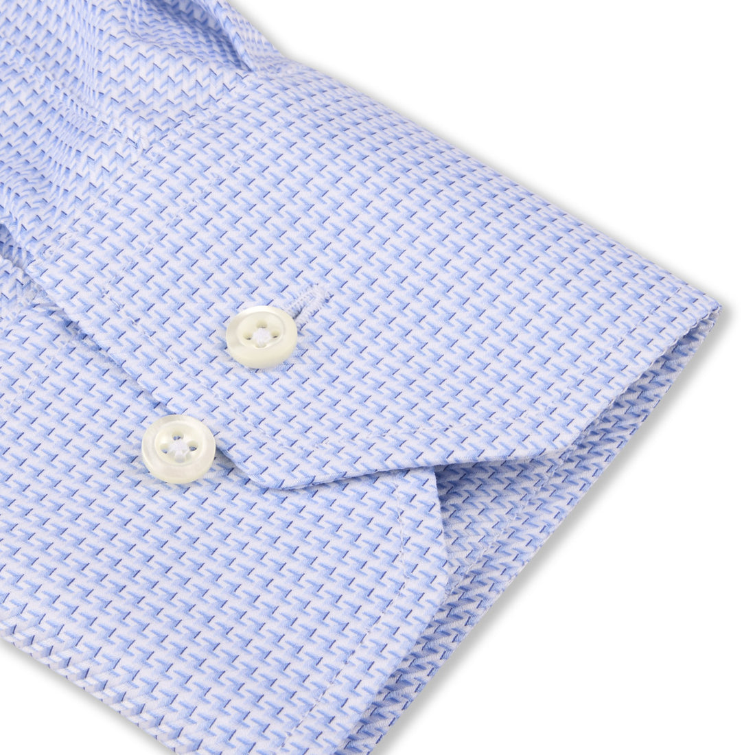 Light Blue Patterned Twill Regular Fit Shirt - Stenströms