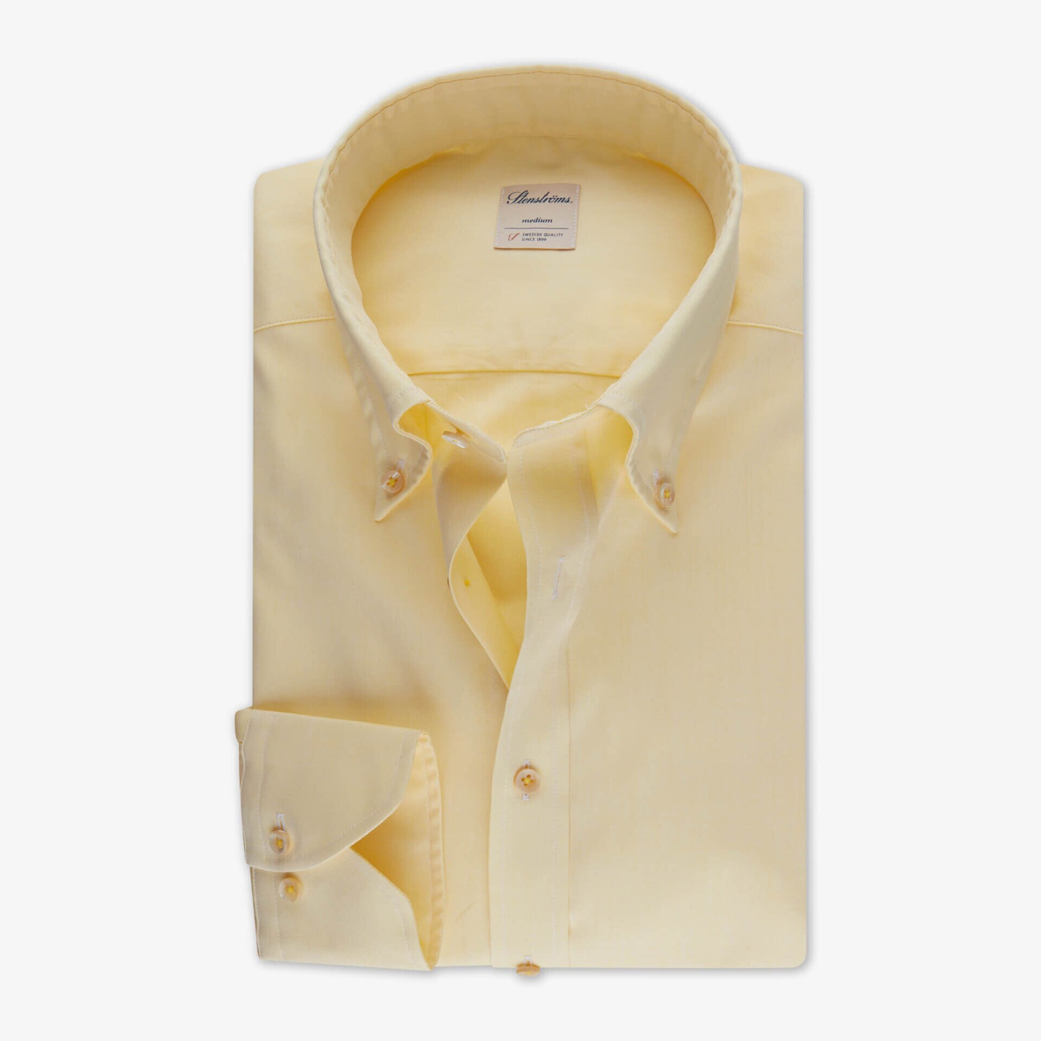 Yellow Oxford Fitted Body Casual Shirt - Stenströms