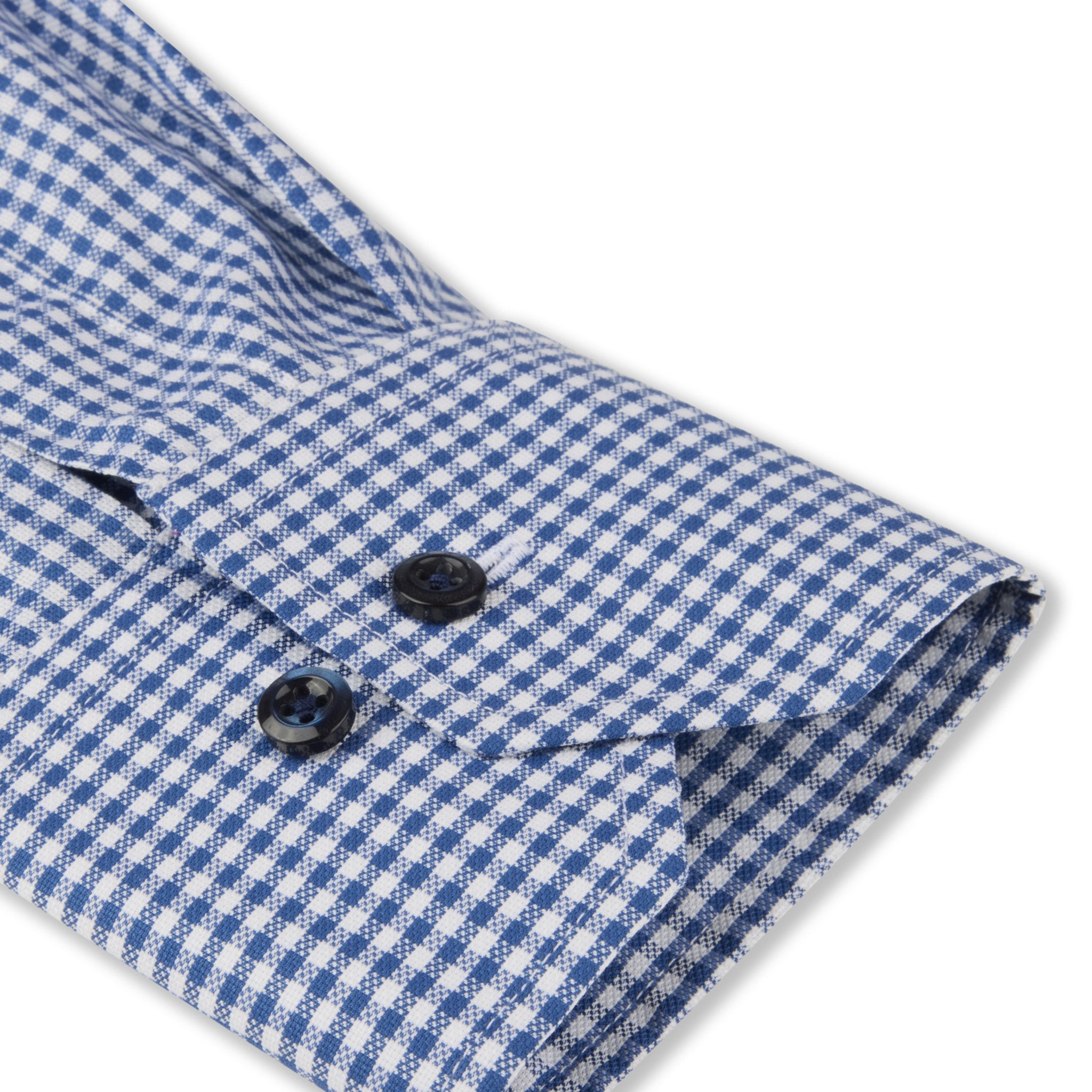 Dark Blue Checked Twill Regular Fit Shirt - Stenströms