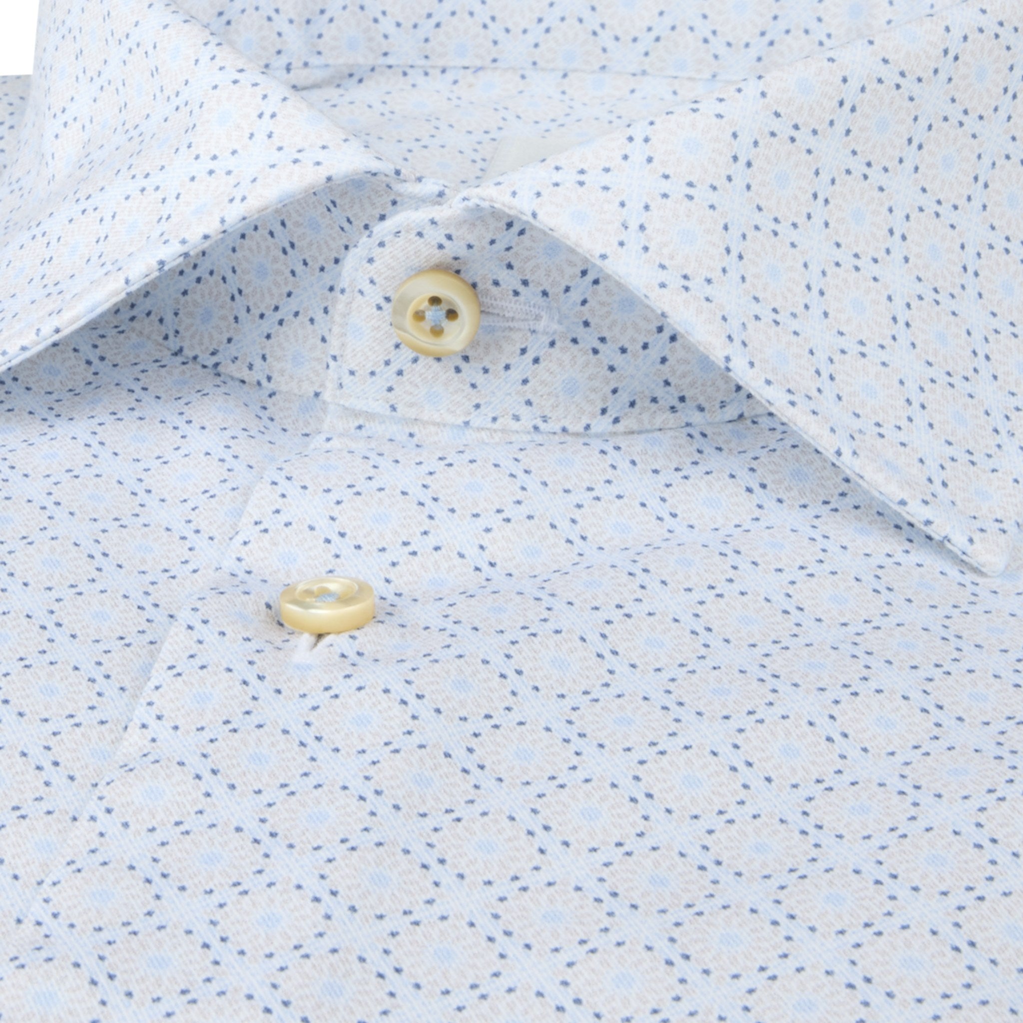 Light Blue Micro-Pattern Twill Regular Fit Shirt - Stenströms