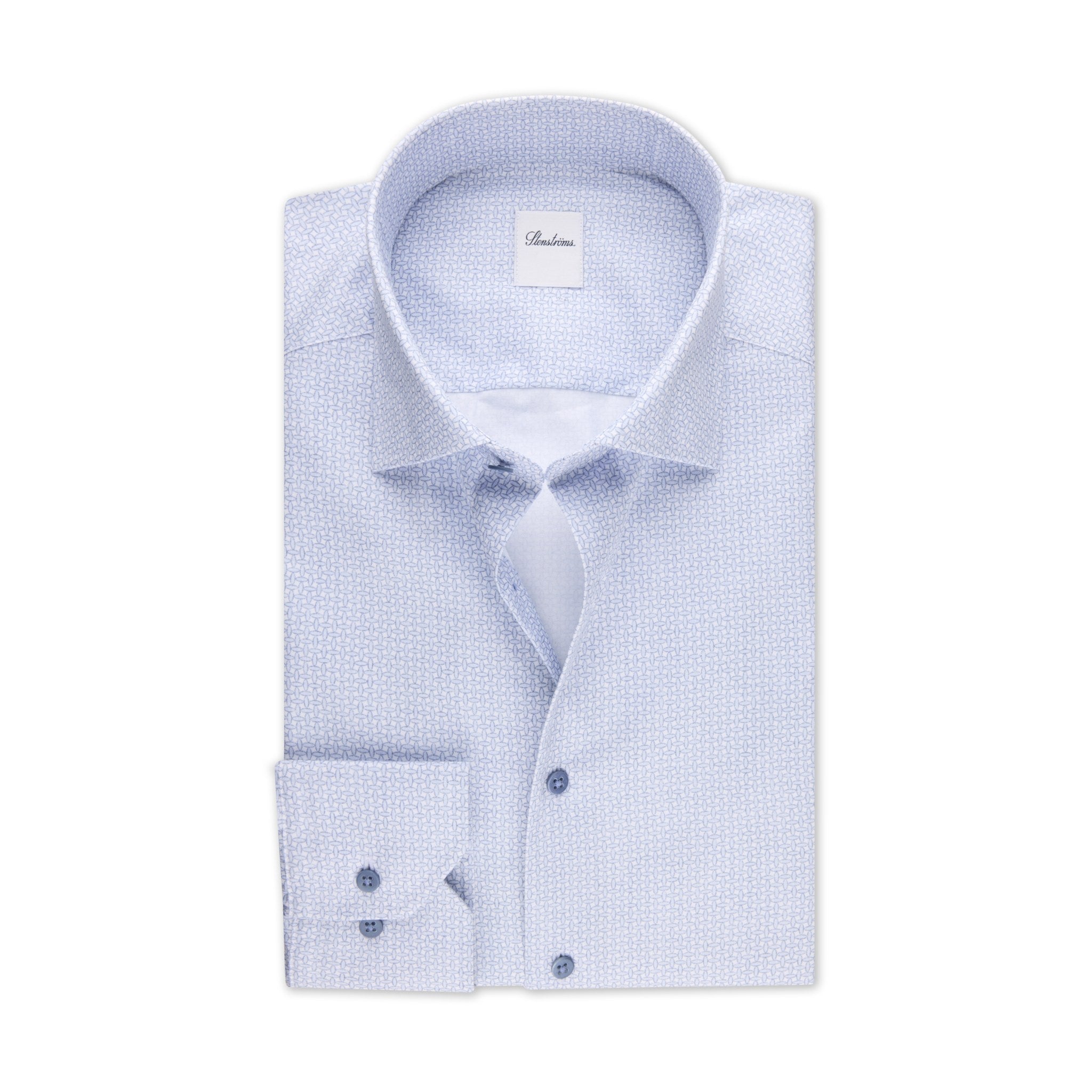 Light Blue Micro-Pattern Twill Regular Fit Shirt - Stenströms
