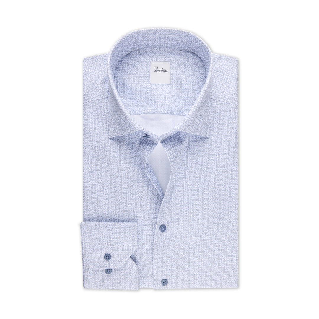 Light Blue Micro-Pattern Twill Regular Fit Shirt - Stenströms