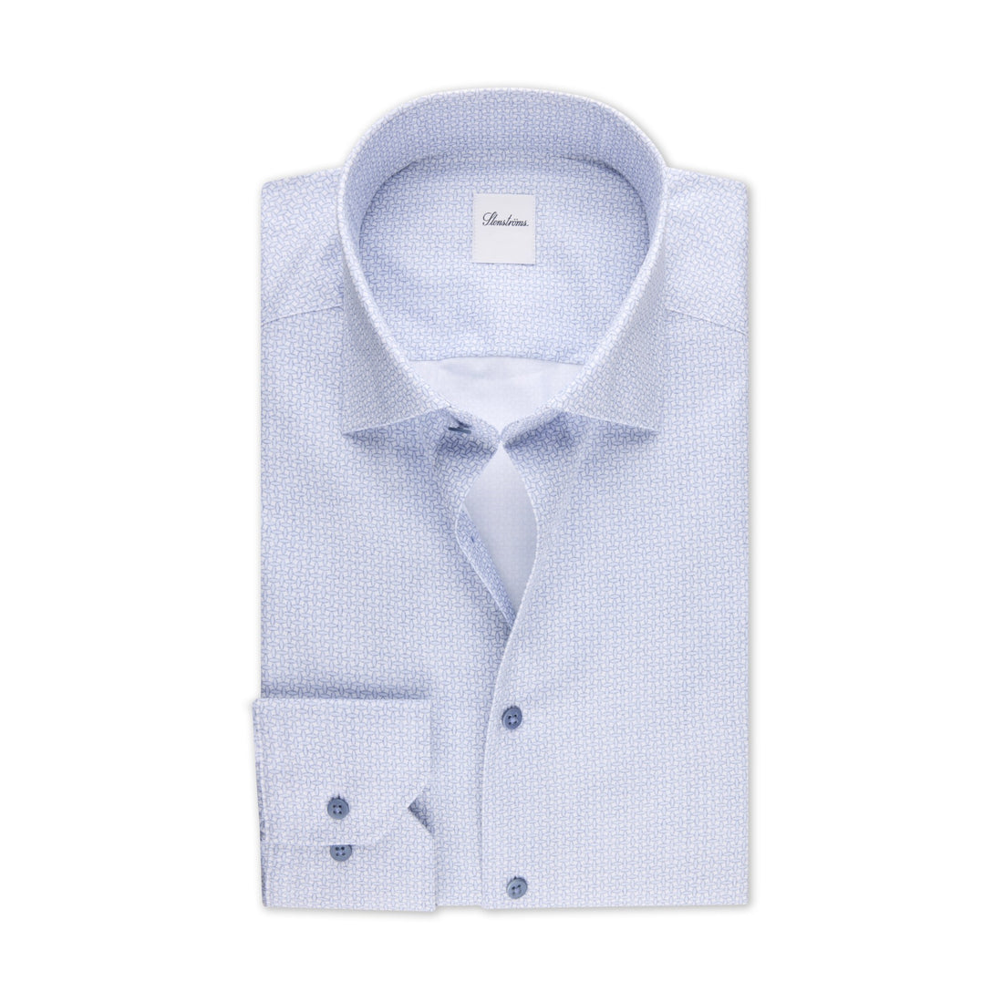 Light Blue Micro-Pattern Twill Regular Fit Shirt - Stenströms