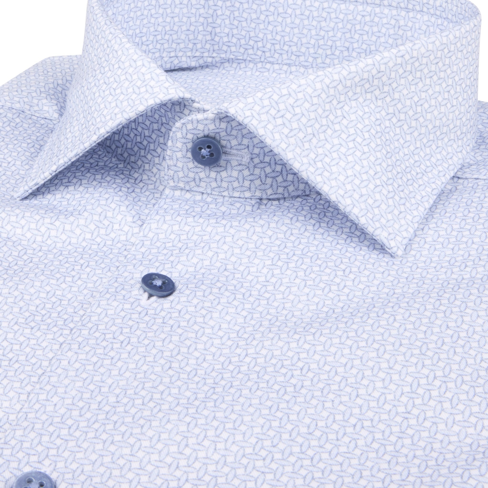 Light Blue Micro-Pattern Twill Regular Fit Shirt - Stenströms
