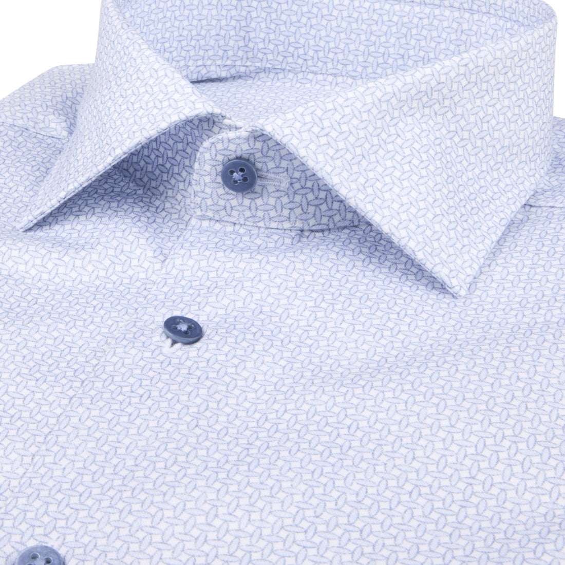 Light Blue Micro-Pattern Twill Regular Fit Shirt - Stenströms