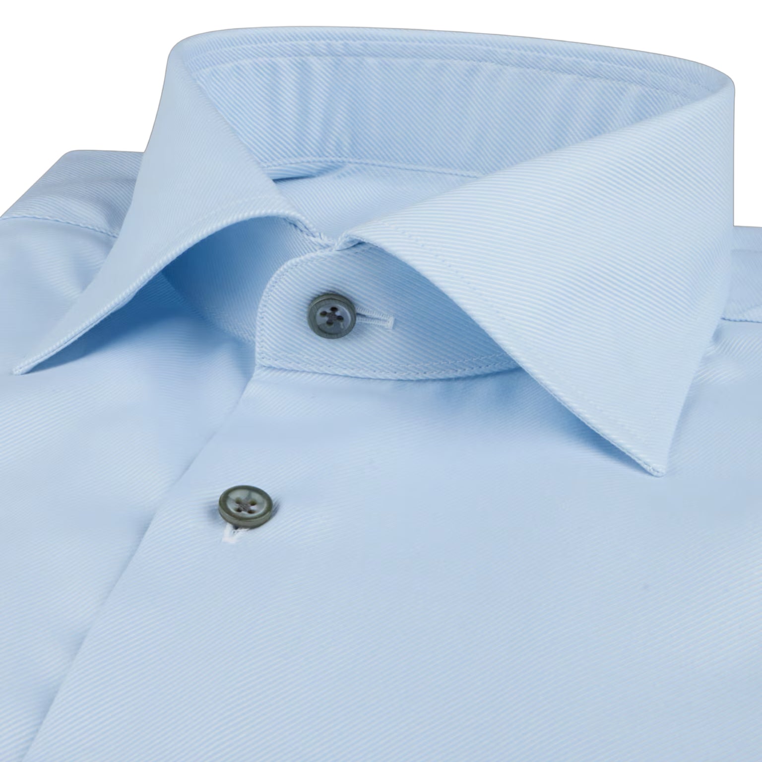 Light Blue Cotton Twill Fitted Body Dress Shirt - Stenströms - Boutique Jacques International