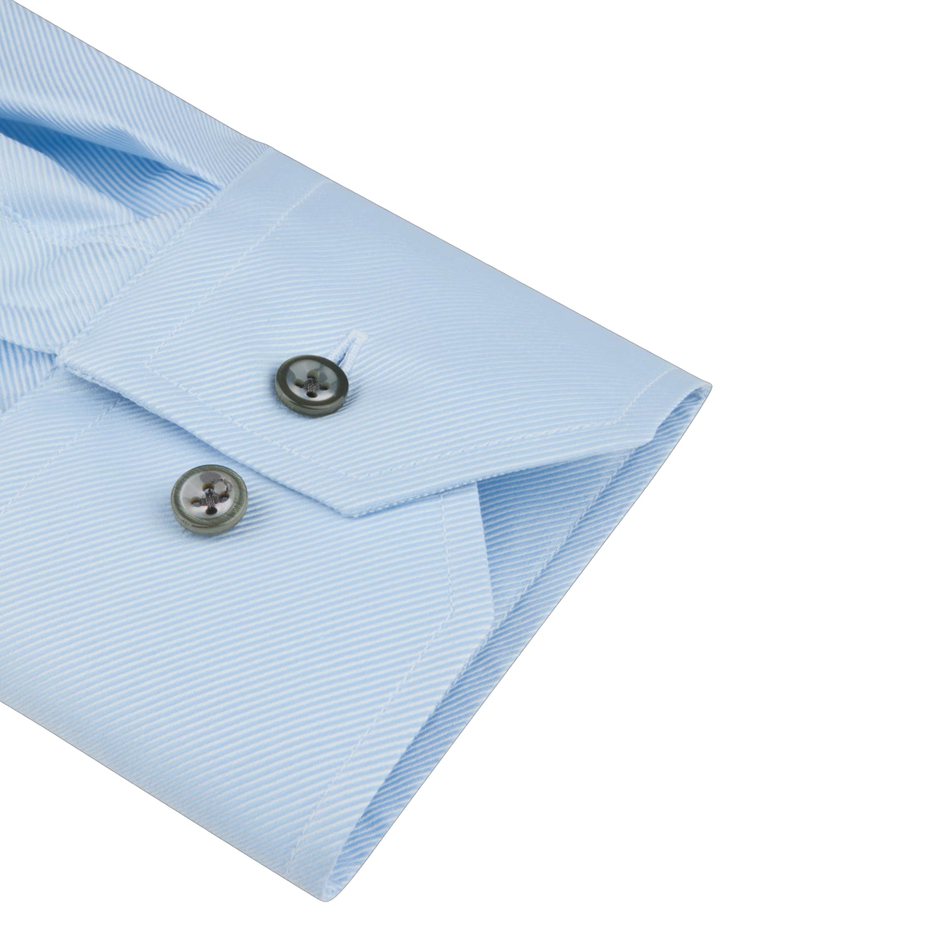 Light Blue Cotton Twill Fitted Body Dress Shirt - Stenströms - Boutique Jacques International