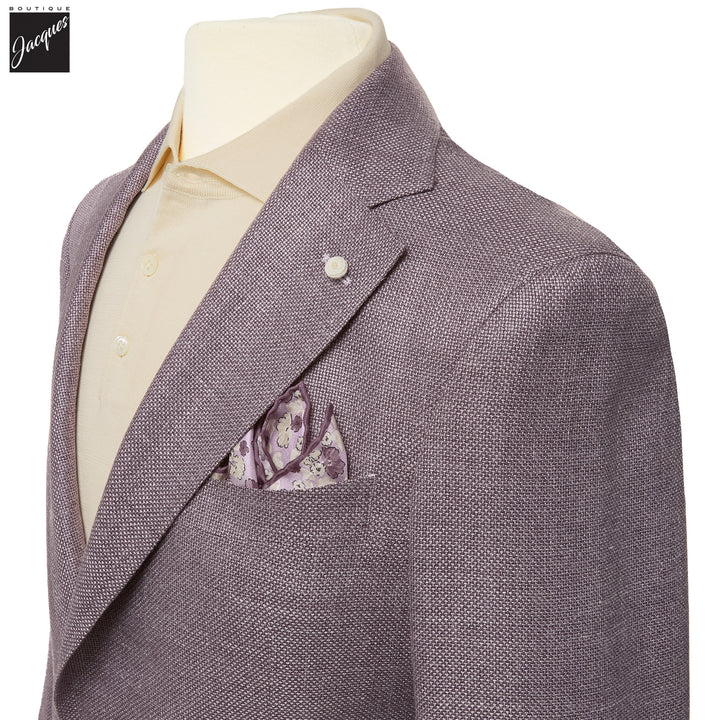 Lavender Solid Wool/Silk/Linen Dream Fit Sport Jacket - Luigi Bianchi - Boutique Jacques International