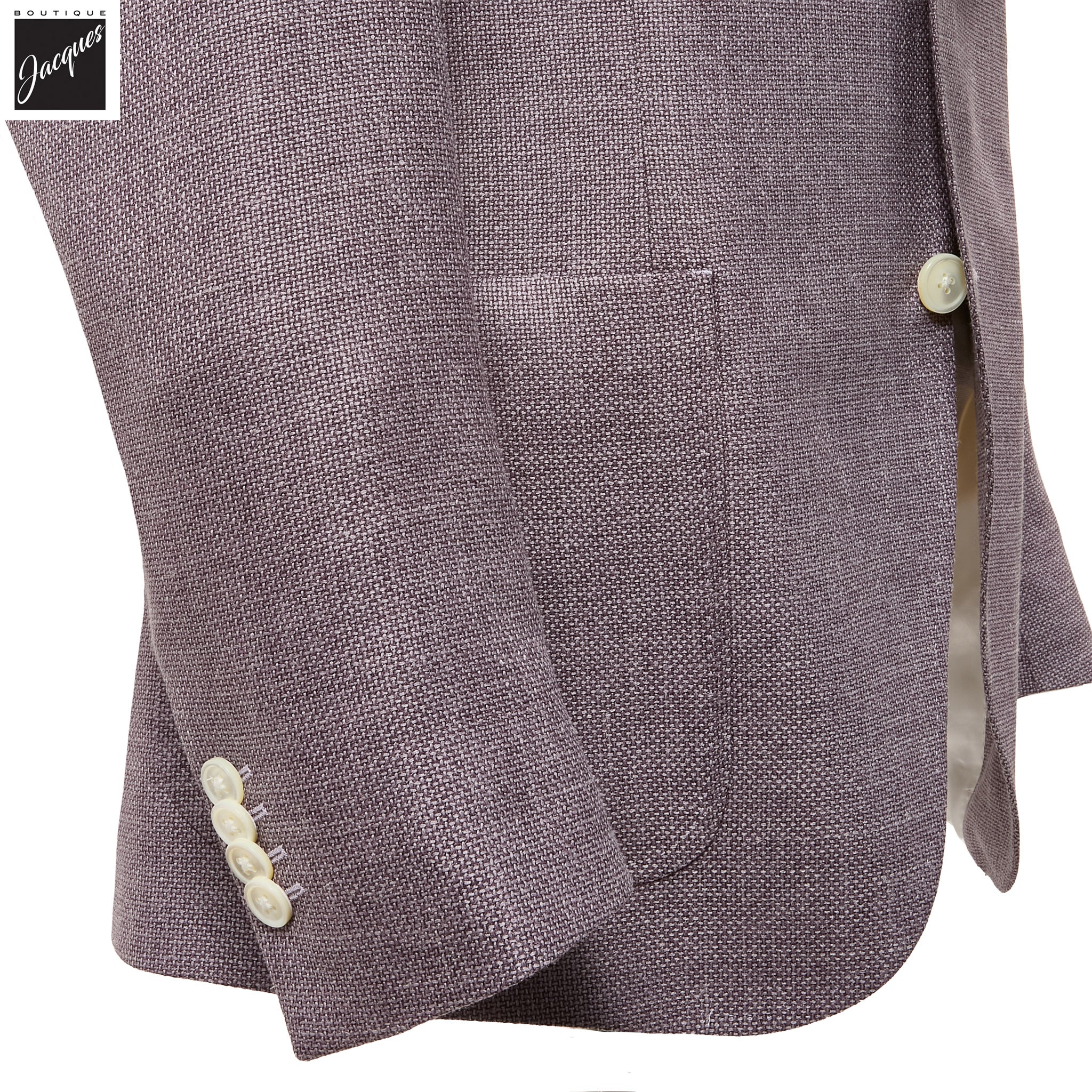 Lavender Solid Wool/Silk/Linen Dream Fit Sport Jacket - Luigi Bianchi - Boutique Jacques International