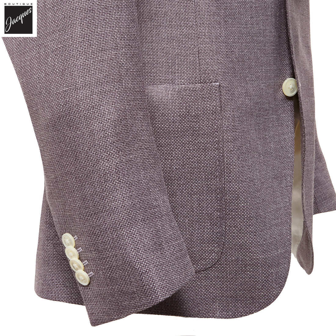 Lavender Solid Wool/Silk/Linen Dream Fit Sport Jacket - Luigi Bianchi - Boutique Jacques International