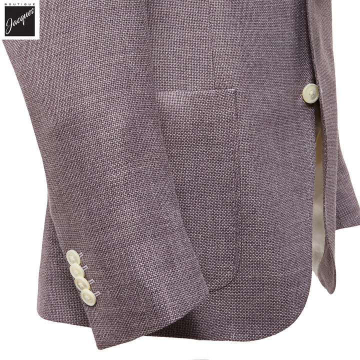 Lavender Solid Wool/Silk/Linen Dream Fit Sport Jacket - Luigi Bianchi - Boutique Jacques International