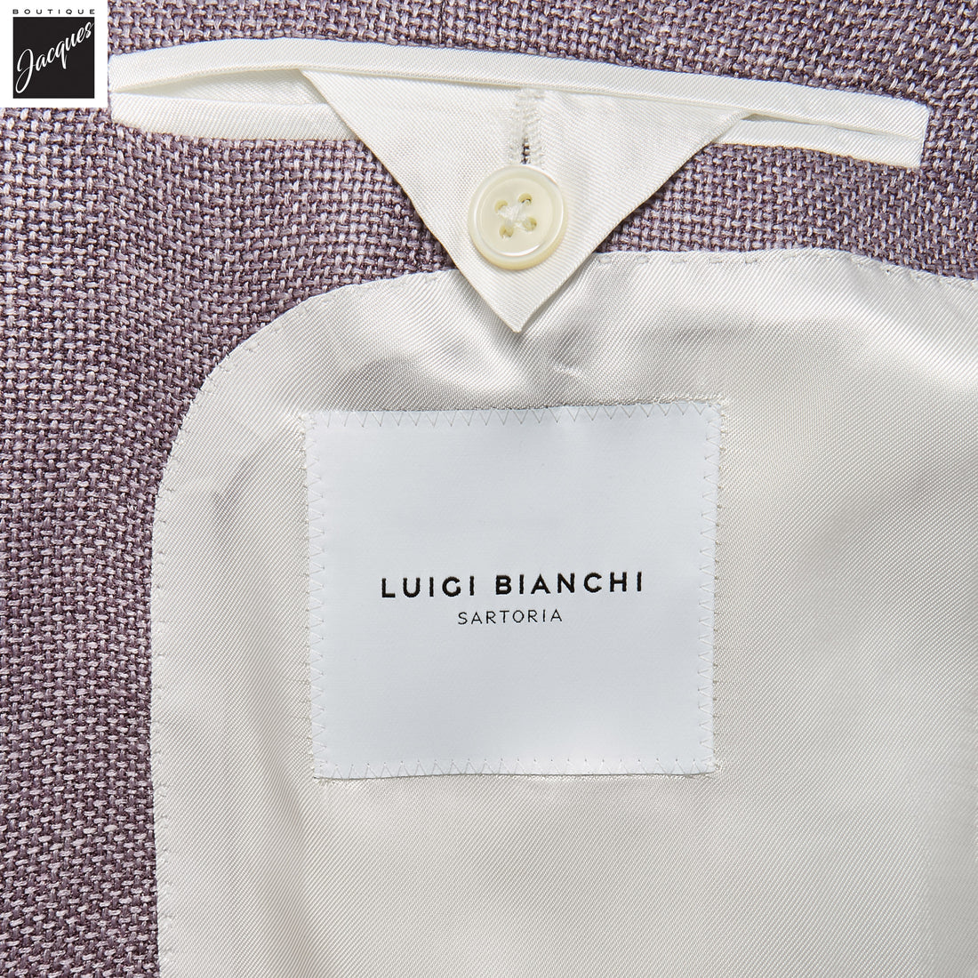 Lavender Solid Wool/Silk/Linen Dream Fit Sport Jacket - Luigi Bianchi - Boutique Jacques International