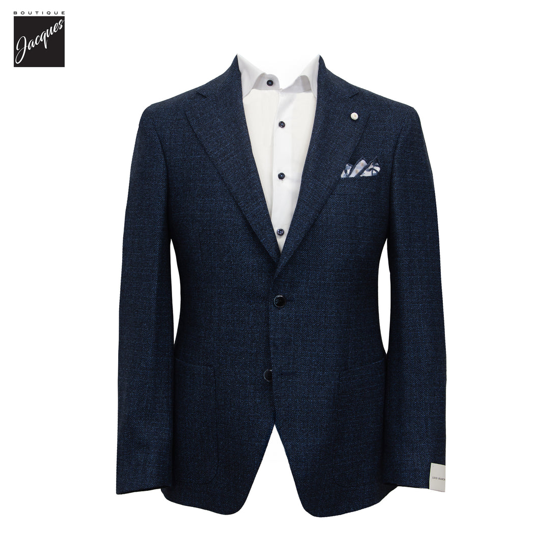 Blue Mélange Delfino Wool Dream Fit Sport Jacket - Luigi Bianchi