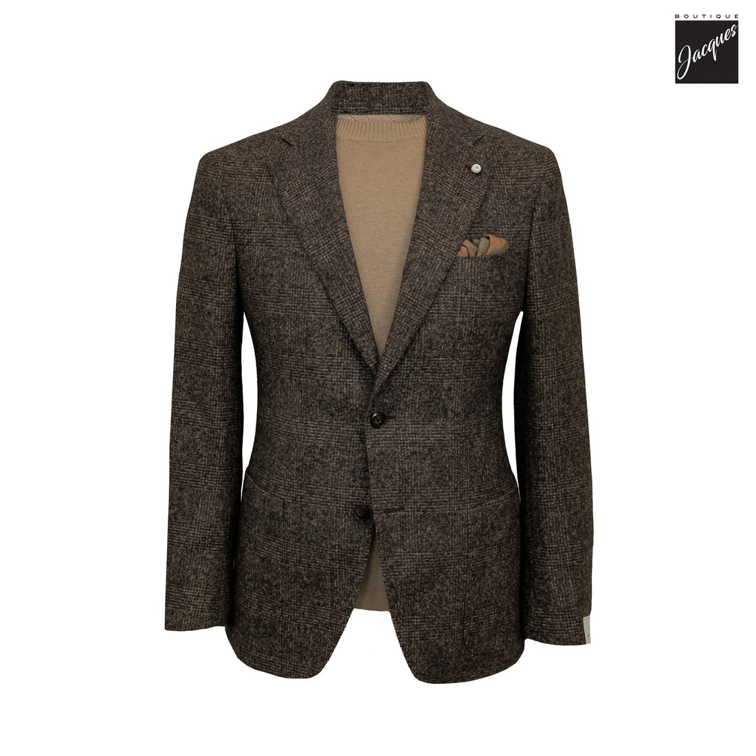 Brown Check Delfino Alpaca/Wool/Silk Dream Fit Sport Jacket - Luigi Bianchi