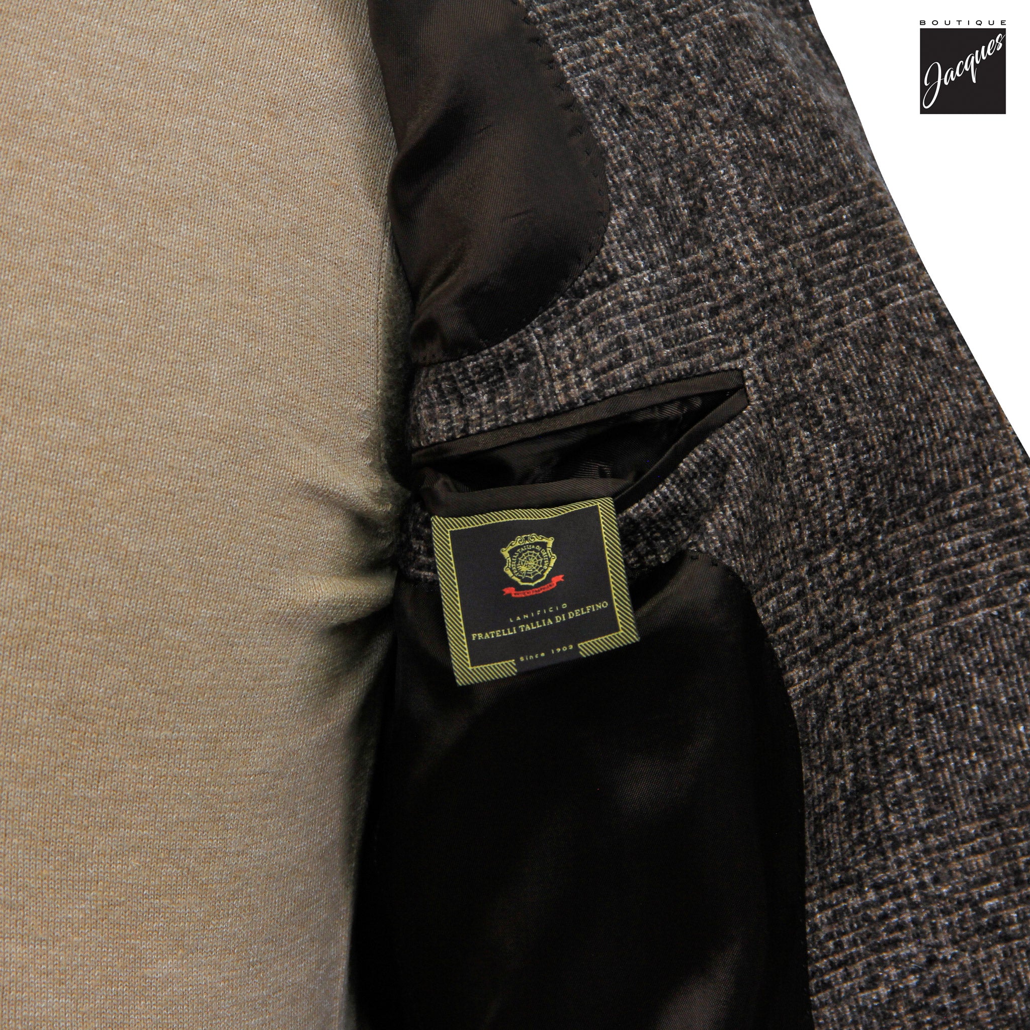 Brown Check Delfino Alpaca/Wool/Silk Dream Fit Sport Jacket - Luigi Bianchi