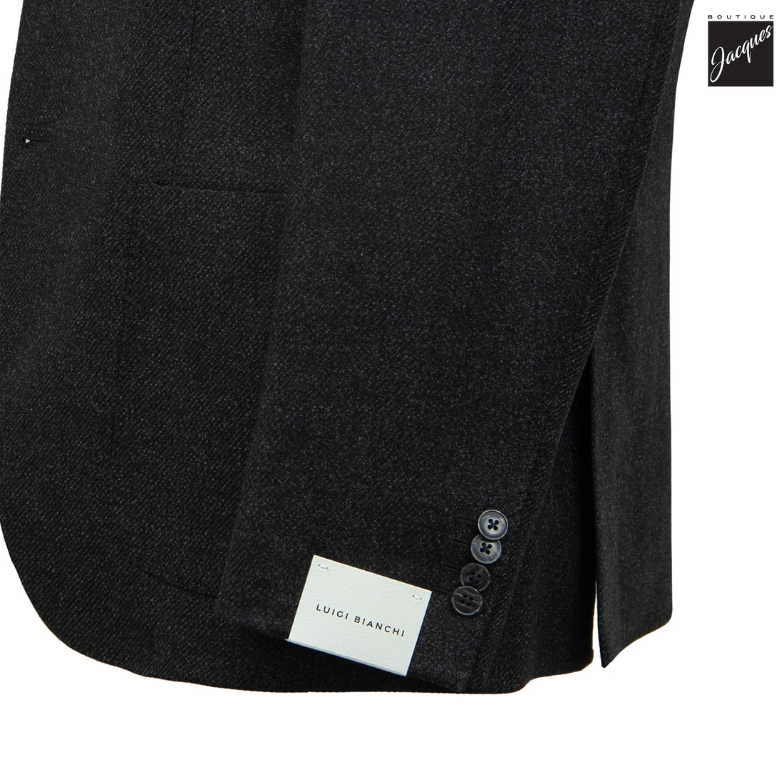 Charcoal Wool-Silk Dream Tweed Contemporary Fit Sport Jacket - Luigi Bianchi