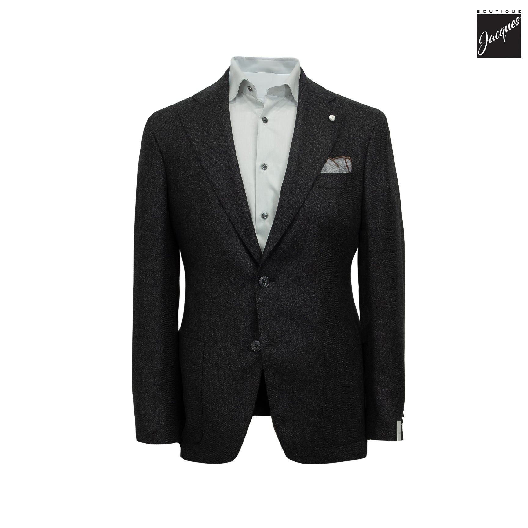 Charcoal Wool-Silk Dream Tweed Contemporary Fit Sport Jacket - Luigi Bianchi