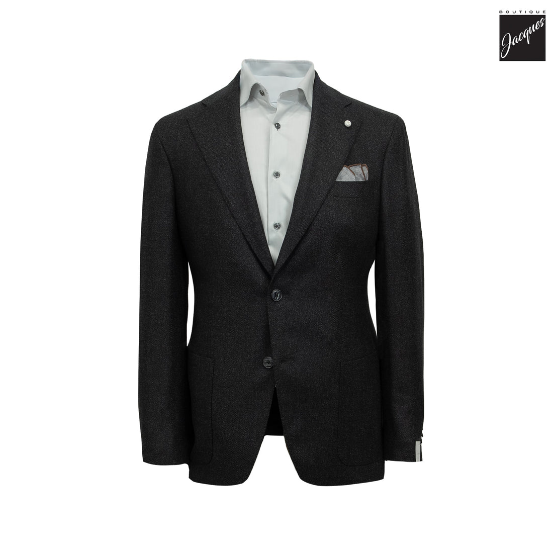 Charcoal Wool-Silk Dream Tweed Contemporary Fit Sport Jacket - Luigi Bianchi