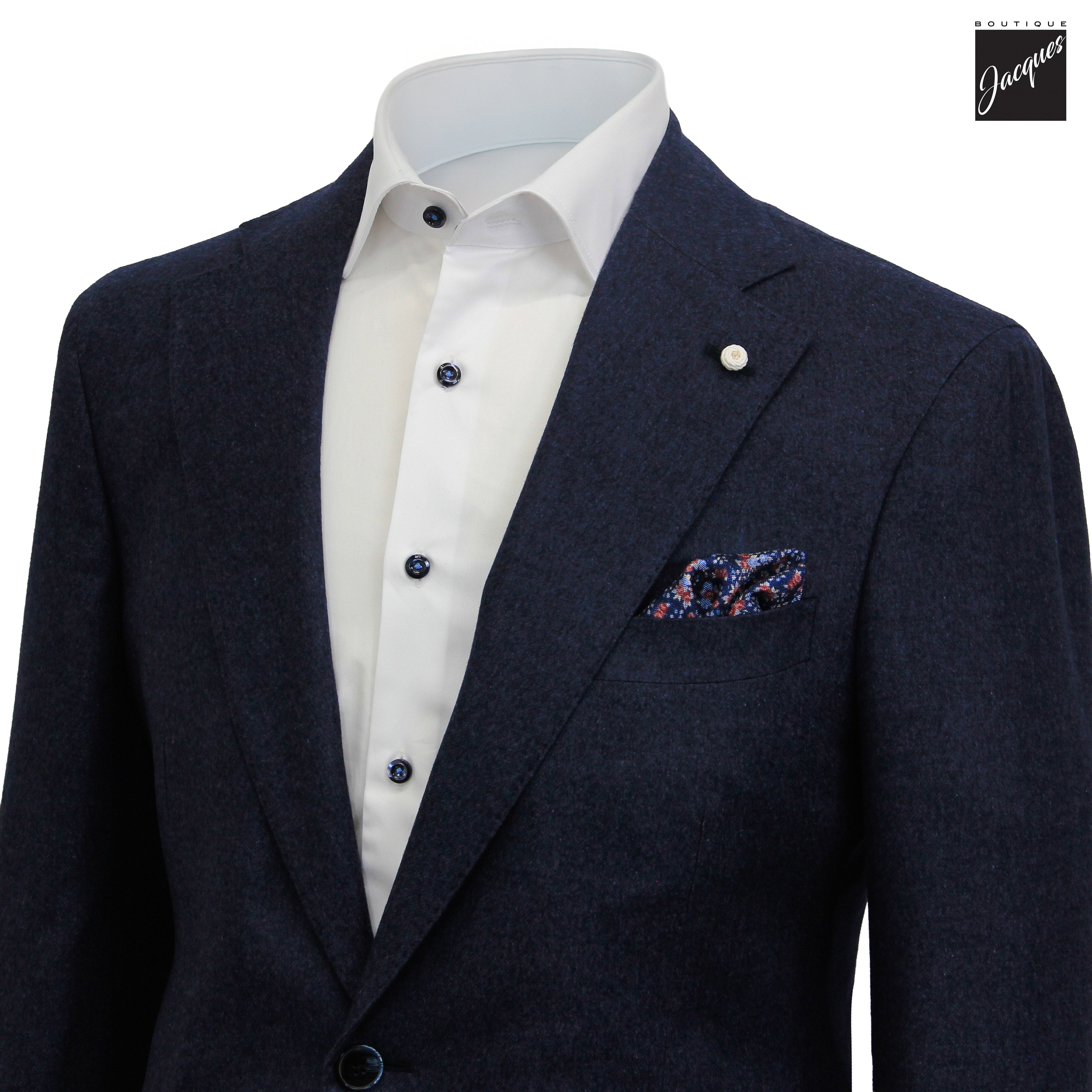 Dark Blue Silk-Cashmere Contemporary Dream Fit Sport Jacket - Luigi Bianchi