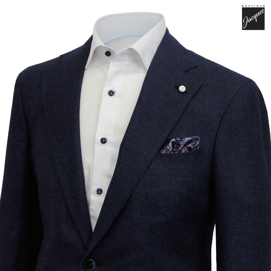Dark Blue Silk-Cashmere Contemporary Dream Fit Sport Jacket - Luigi Bianchi