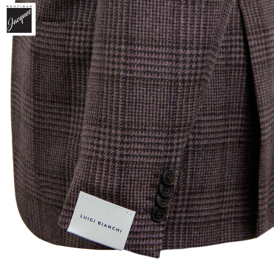 Dusty Mauve Prince-of-Wales Wool Dream Fit Sport Jacket - Luigi Bianchi