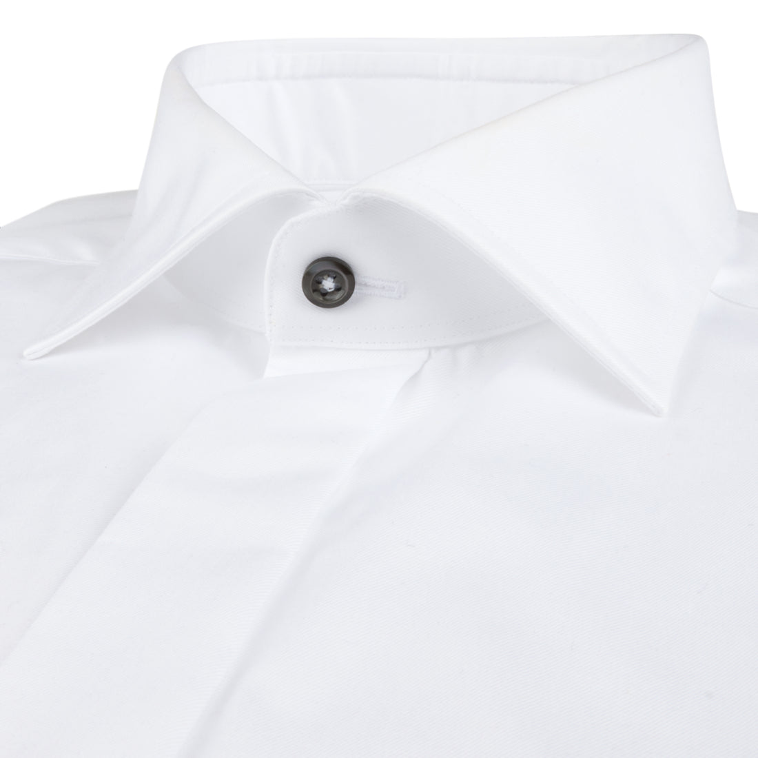 White Solid Superior Twill Slimline Tuxedo Shirt - Stenströms