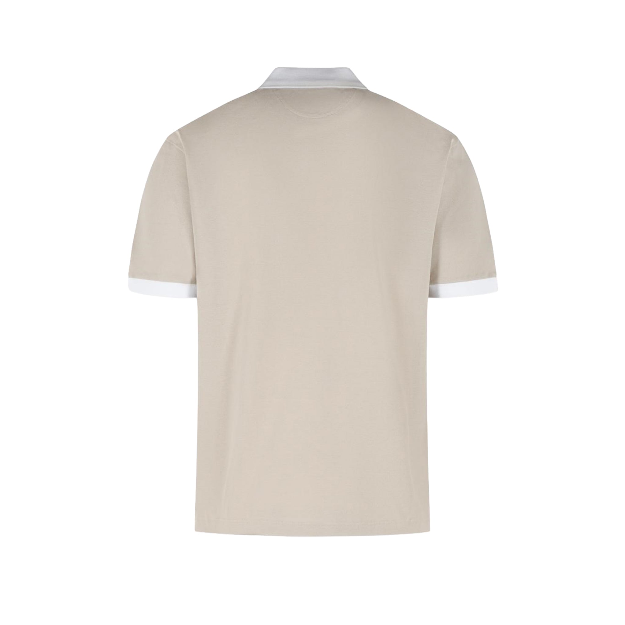Sand Pique Cotton Polo Shirt with White Trims - ELEVENTY PLATINUM - Boutique Jacques International