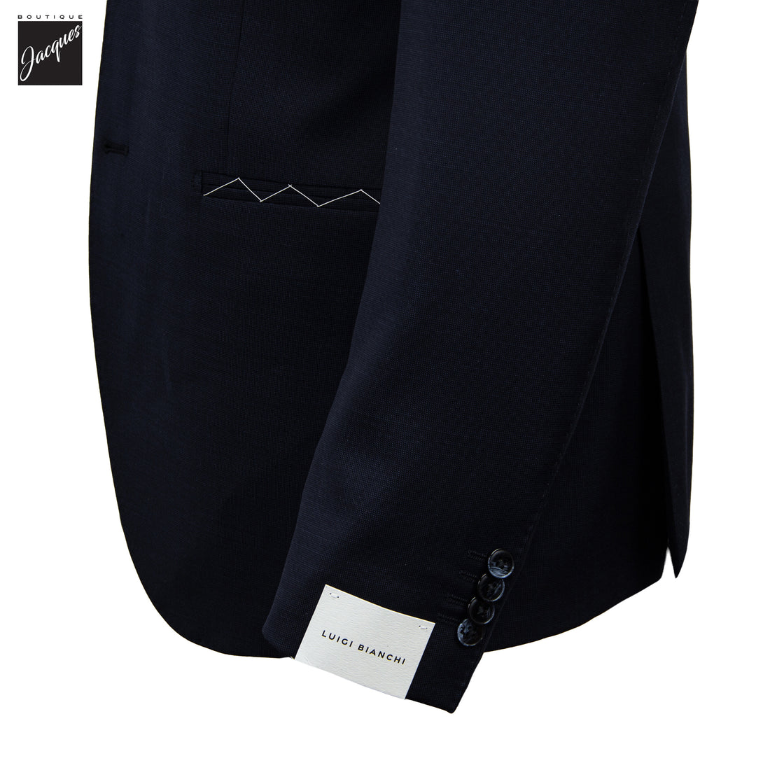 Dark Blue Neat Super Fine Merino Wool Mantua Slim Fit Suit - Luigi Bianchi