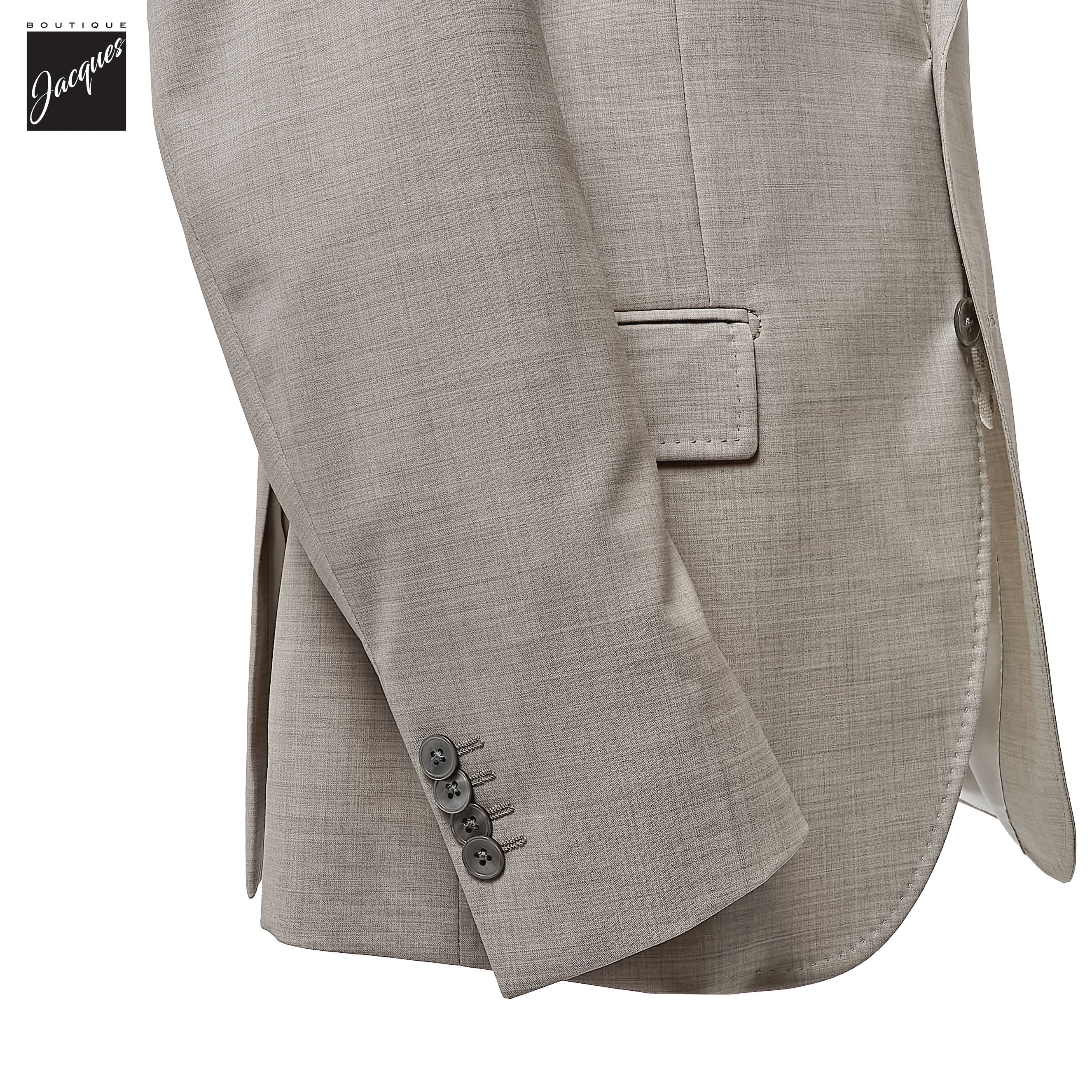 Beige Vitale Barberis Wool Cashmere Dream Contemporary Fit Suit - Luigi Bianchi - Boutique Jacques International