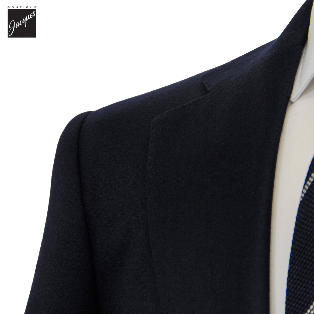 Navy Blue Solid Drago Skyfall Wool-Silk Blossom Fit Suit - Luigi Bianchi