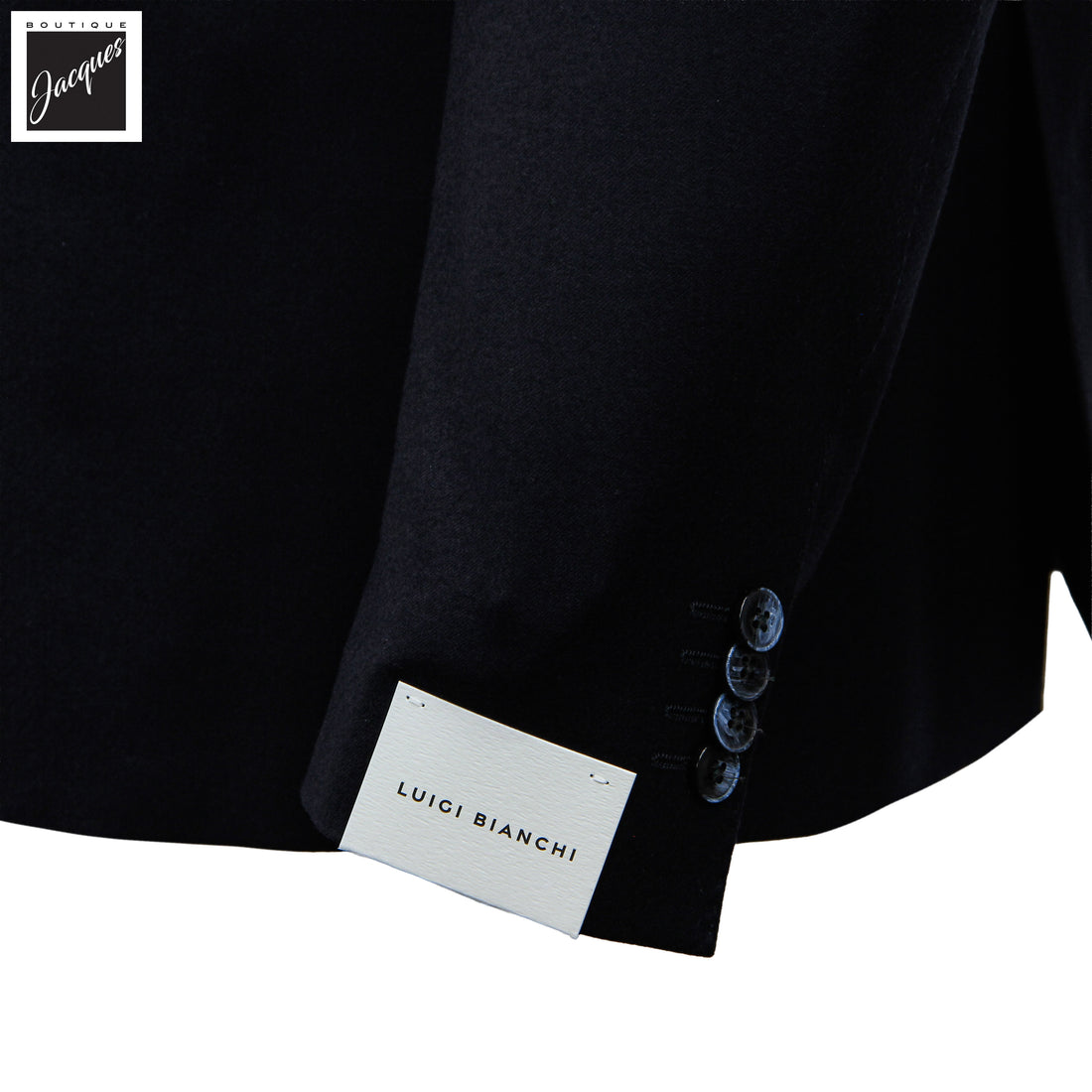 Navy Blue Solid Drago Skyfall Wool-Silk Blossom Fit Suit - Luigi Bianchi