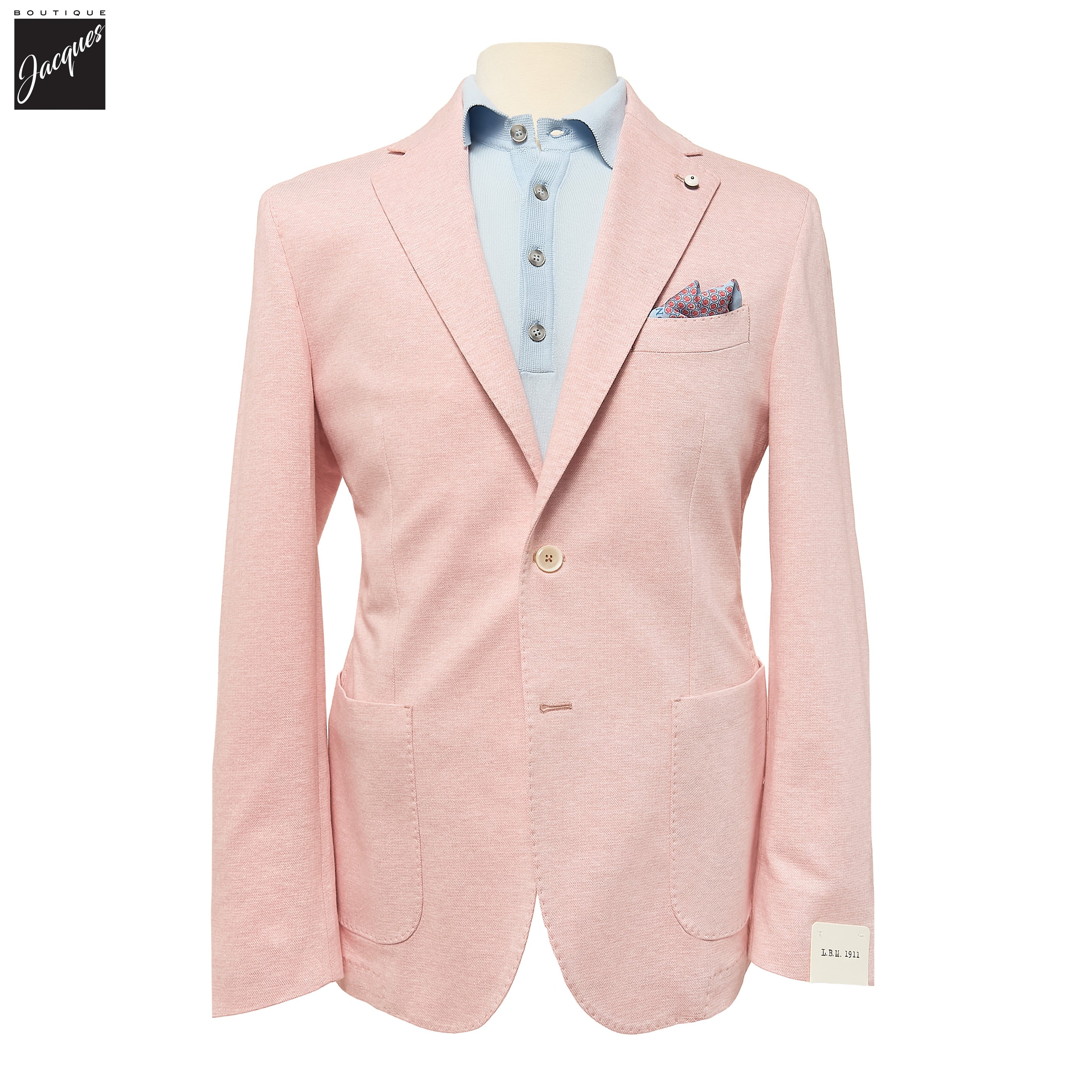 Oyster Pink Cotton-Linen Jack Fit Unconstructed Sport Jacket - L.B.M. 1911 - Boutique Jacques International