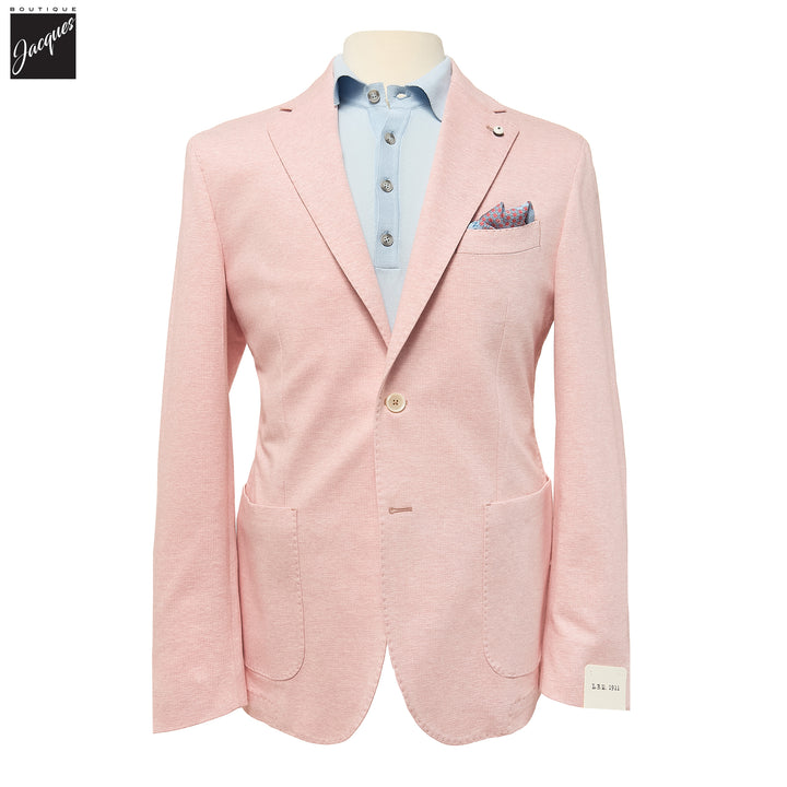 Oyster Pink Cotton-Linen Jack Fit Unconstructed Sport Jacket - L.B.M. 1911 - Boutique Jacques International