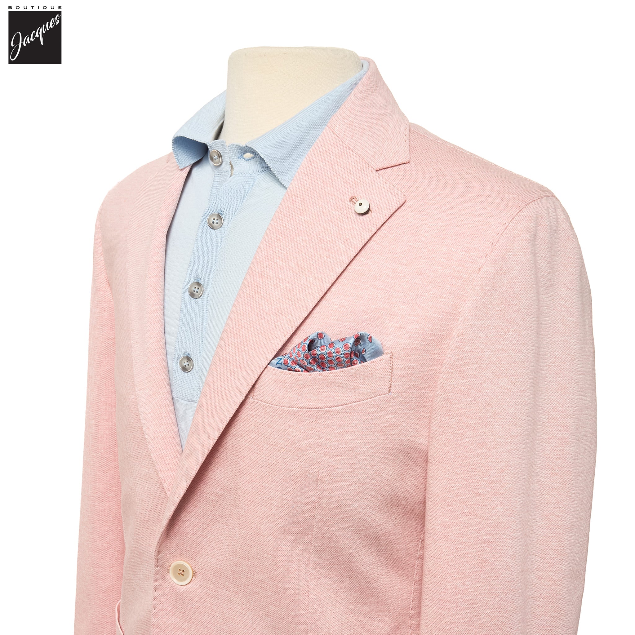 Oyster Pink Cotton-Linen Jack Fit Unconstructed Sport Jacket - L.B.M. 1911 - Boutique Jacques International