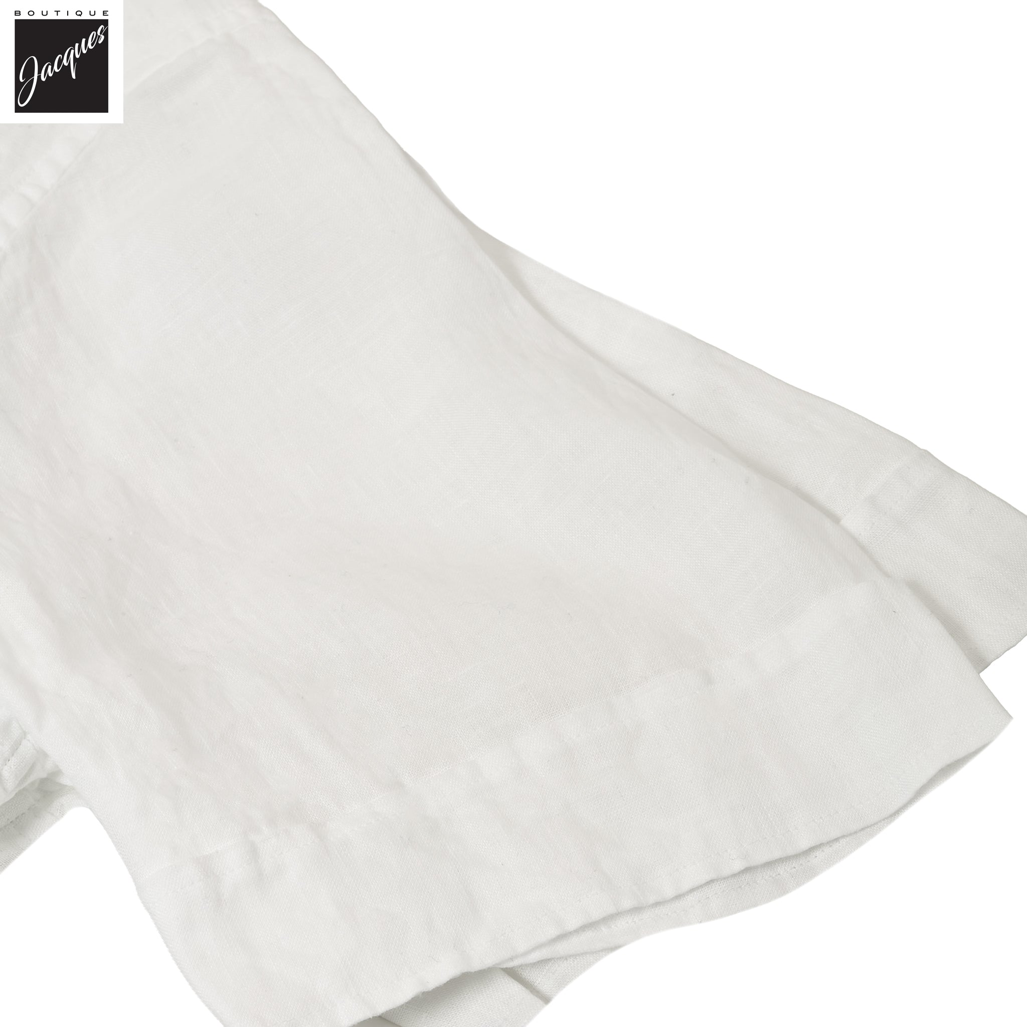White Short Sleeve Linen Regular Fit Resort Shirt - Stenströms - Boutique Jacques International