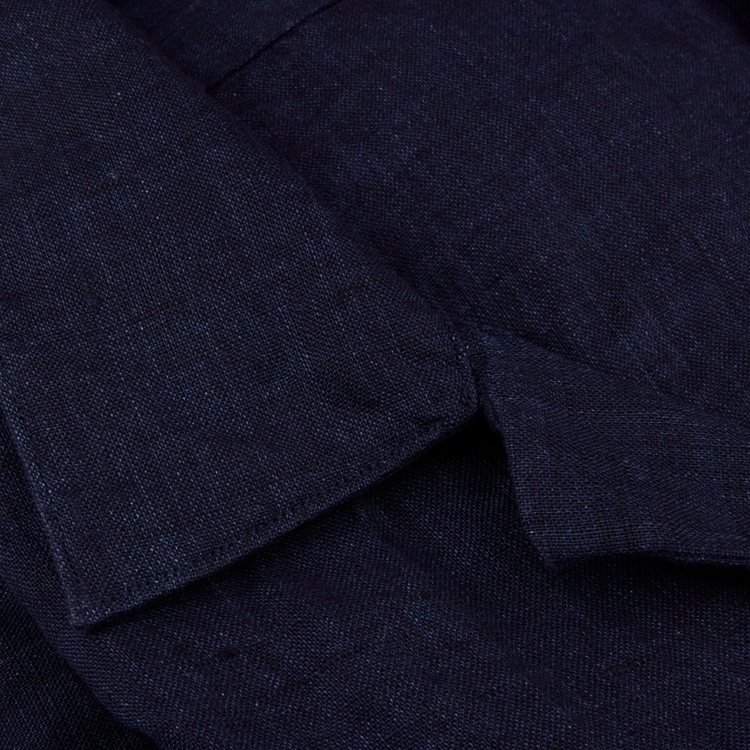 Navy Blue Short Sleeve Linen Regular Fit Resort Shirt - Stenströms - Boutique Jacques International