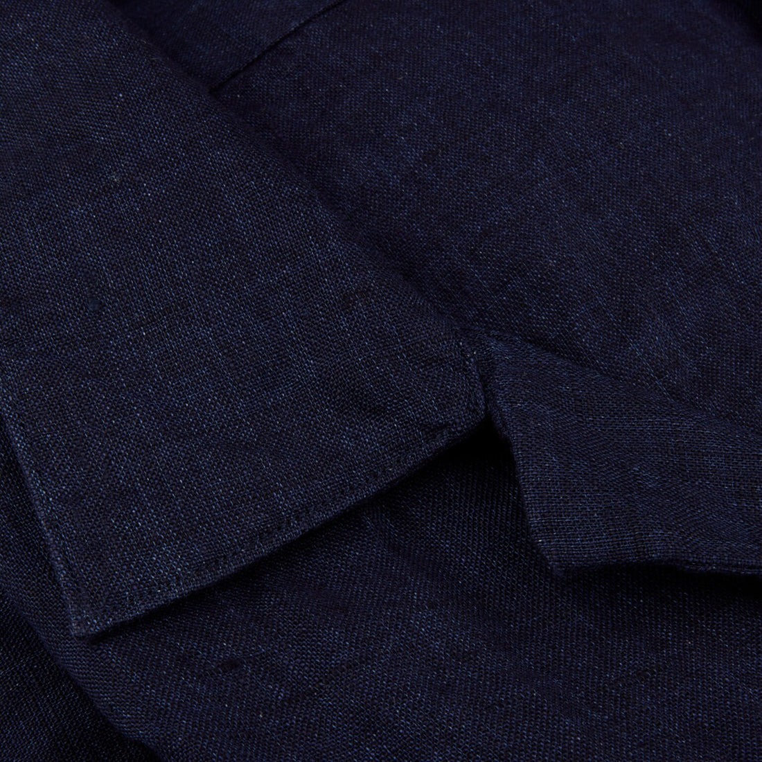 Navy Blue Short Sleeve Linen Regular Fit Resort Shirt - Stenströms - Boutique Jacques International