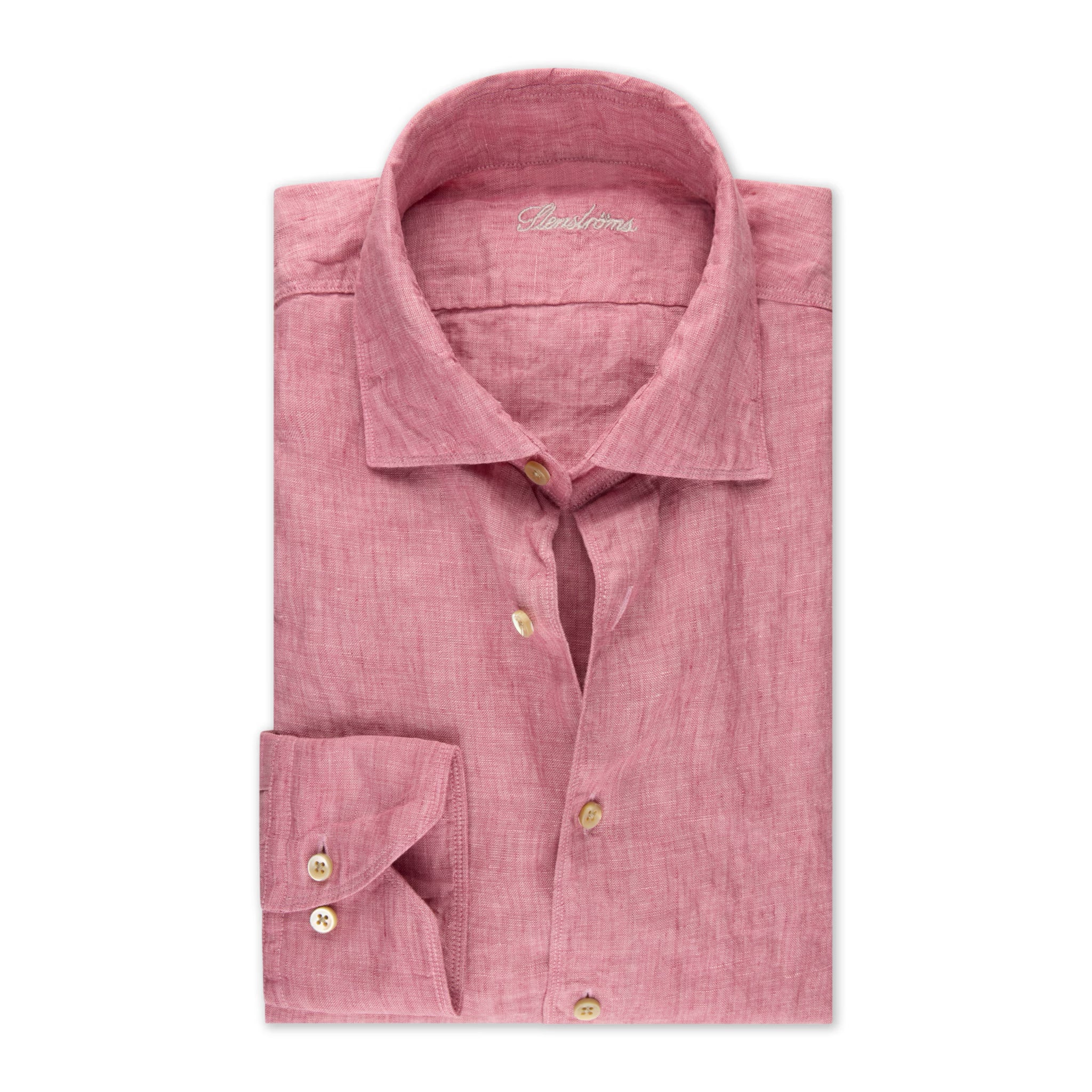 Blush Pink Linen Regular Fit Casual Shirt - Stenströms - Boutique Jacques International