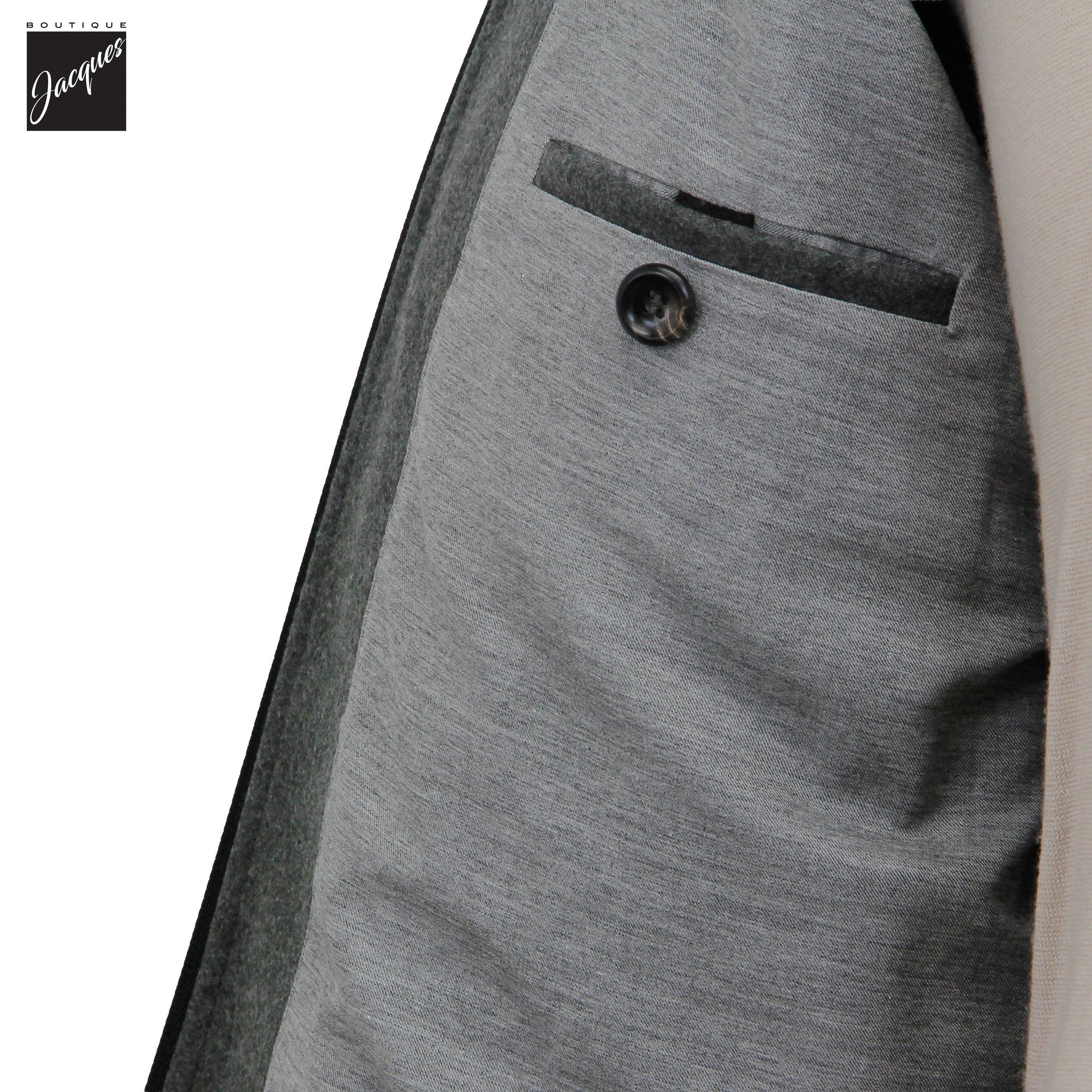 Bomber zippé en flanelle de laine gris foncé Vitale Barberis - Luigi Bianchi