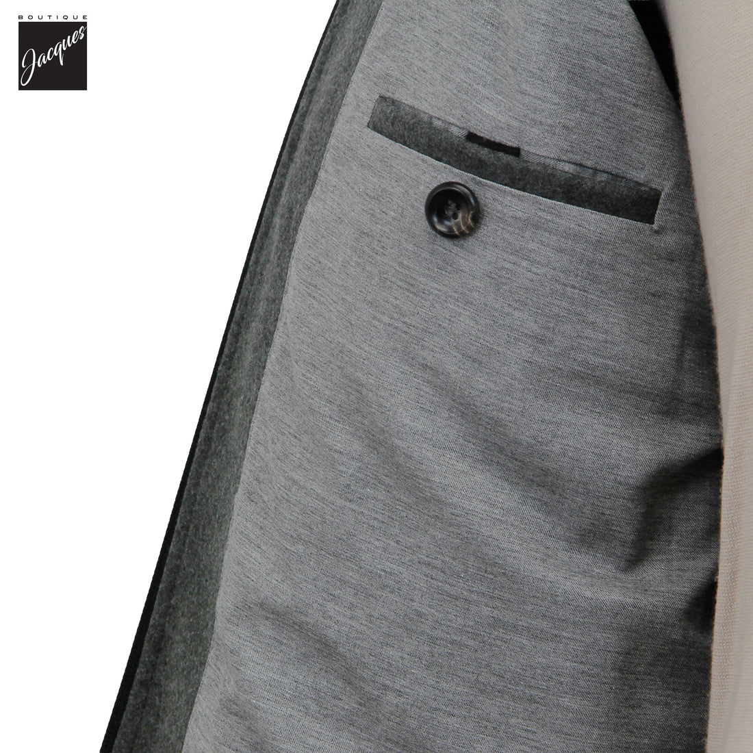 Bomber zippé en flanelle de laine gris foncé Vitale Barberis - Luigi Bianchi