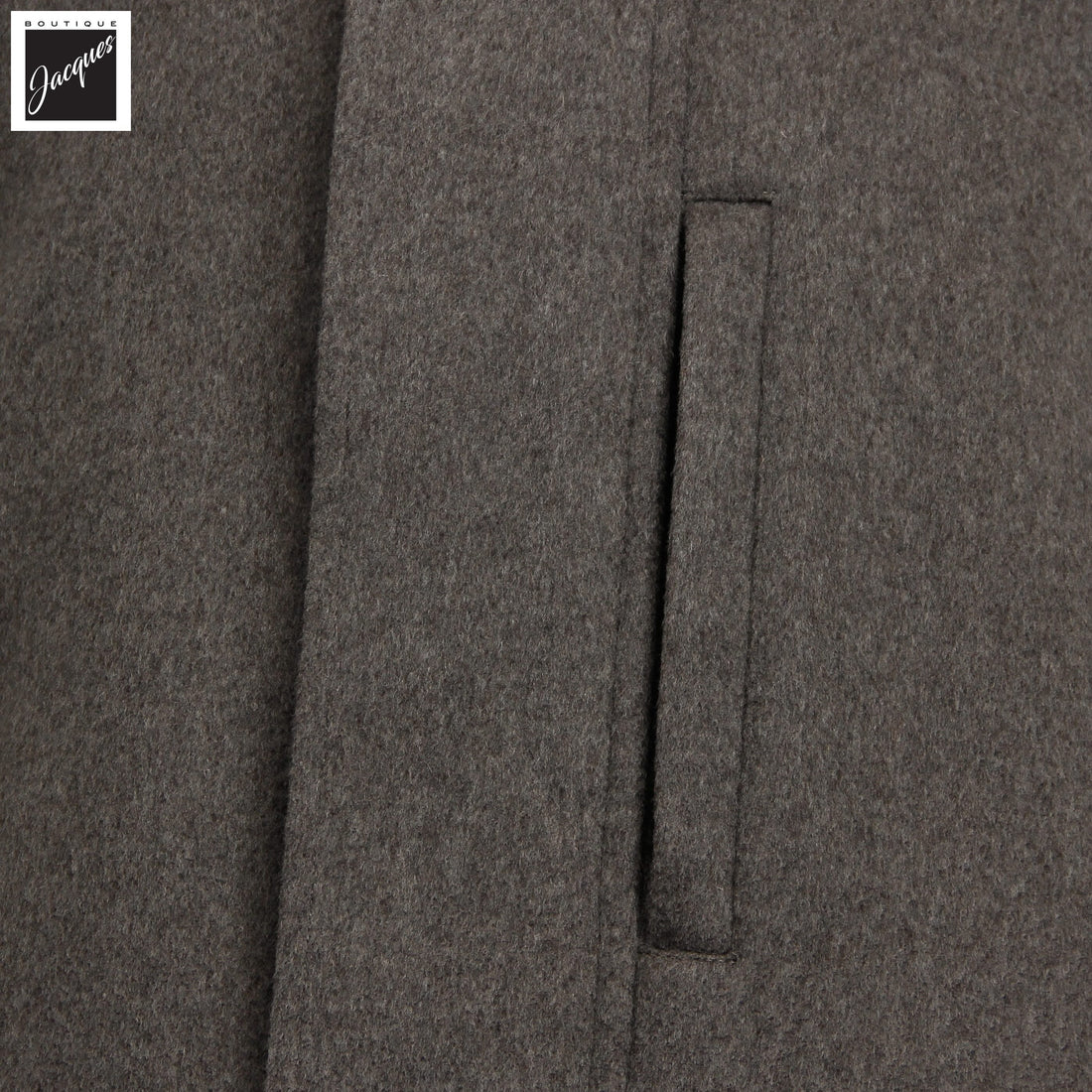 Manteau en laine Rain System™ taupe avec capuchon dissimulé - Luigi Bianchi