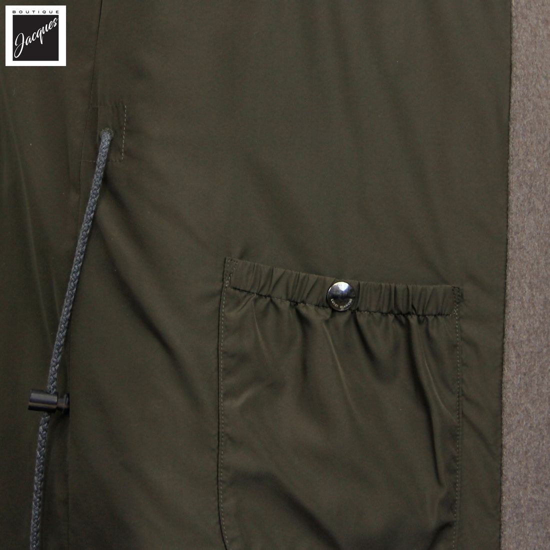 Manteau en laine Rain System™ taupe avec capuchon dissimulé - Luigi Bianchi