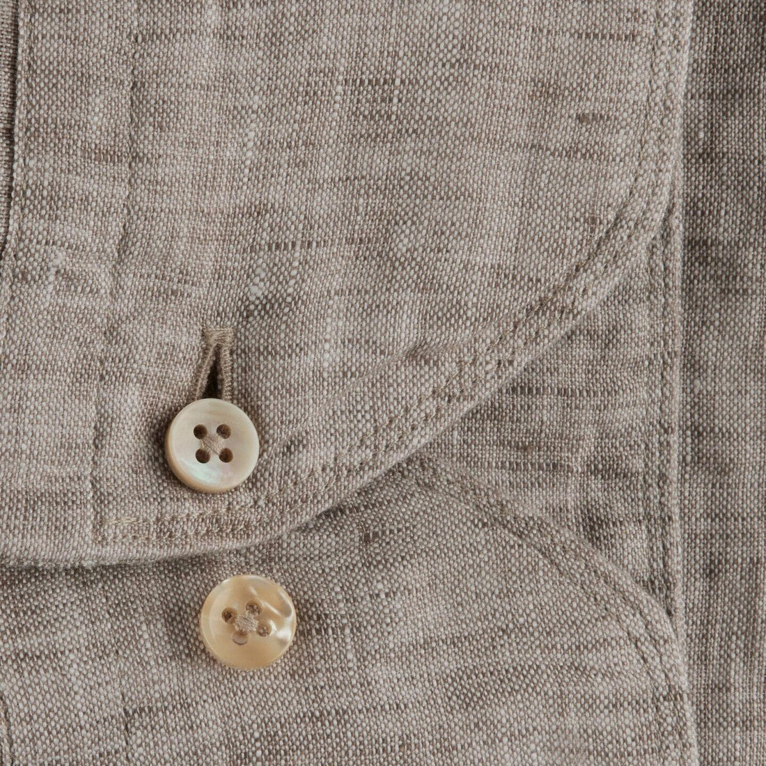 Beige Linen Fitted Body Shirt - Stenströms