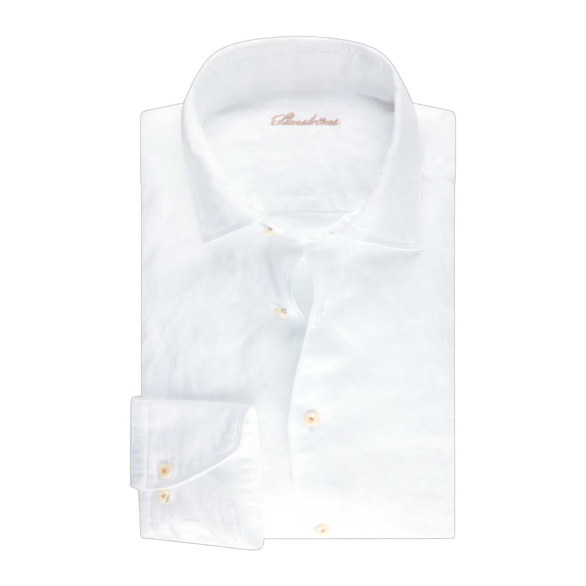 White Linen Fitted Body Casual Shirt - Stenströms - Boutique Jacques International