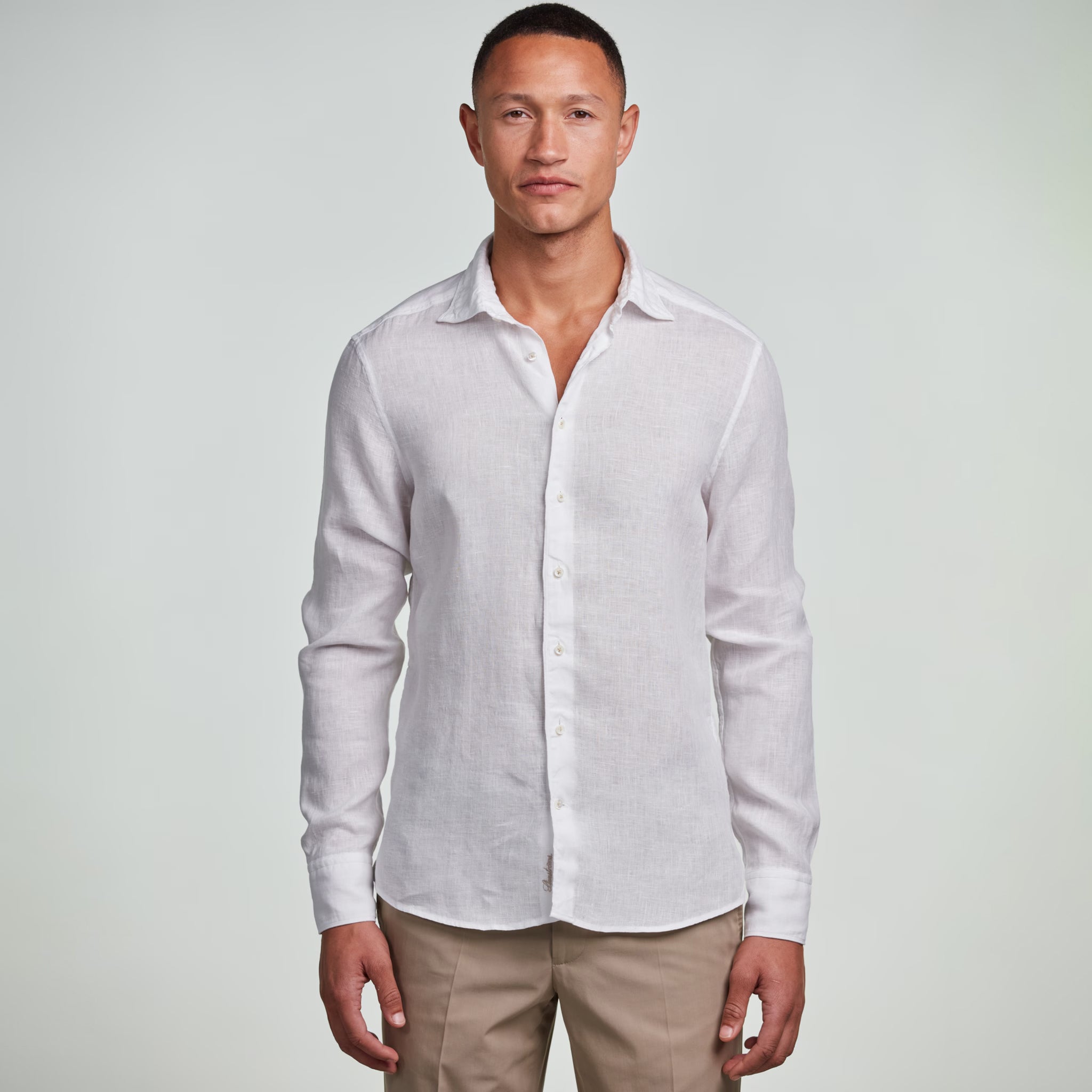 White Linen Fitted Body Casual Shirt - Stenströms - Boutique Jacques International