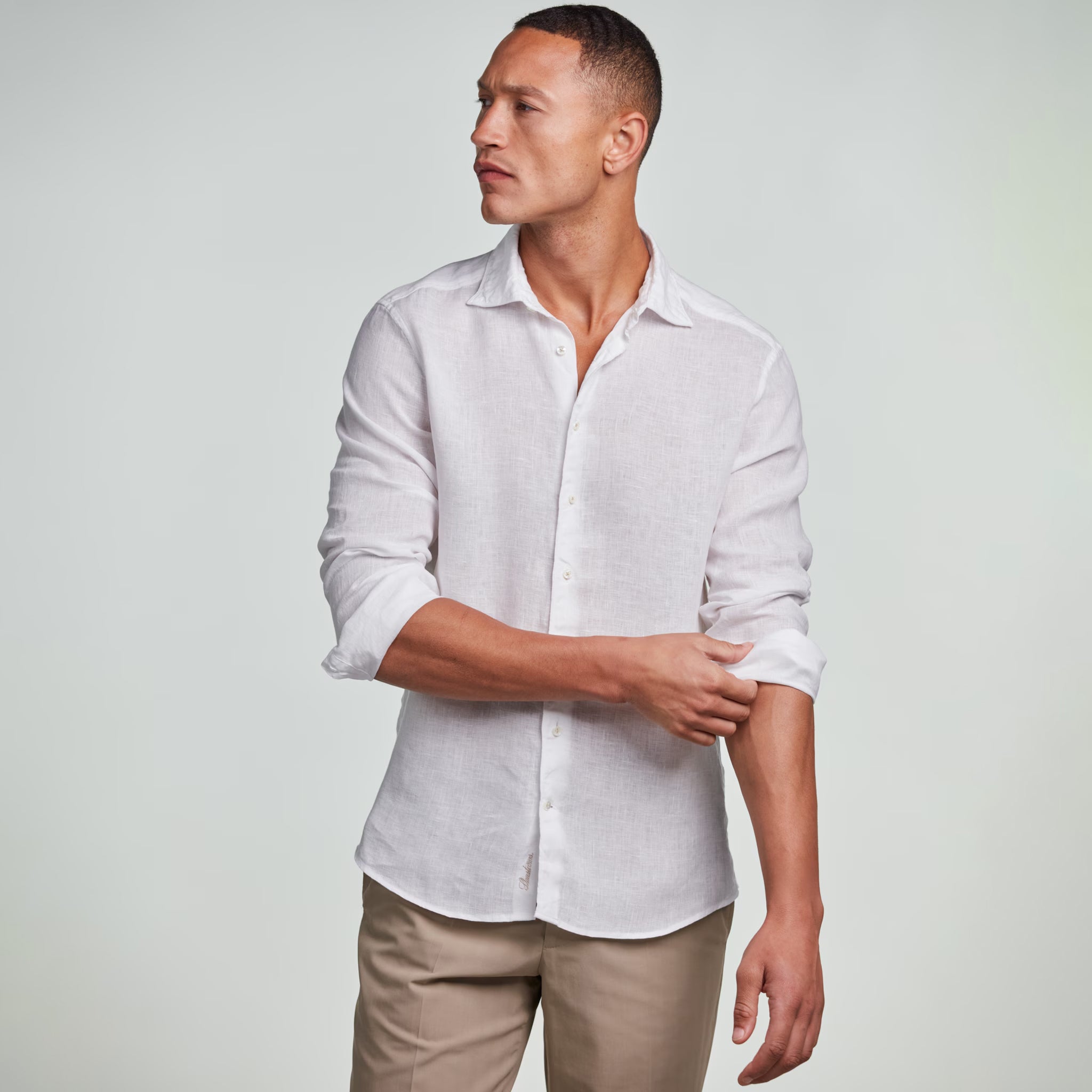 White Linen Fitted Body Casual Shirt - Stenströms - Boutique Jacques International