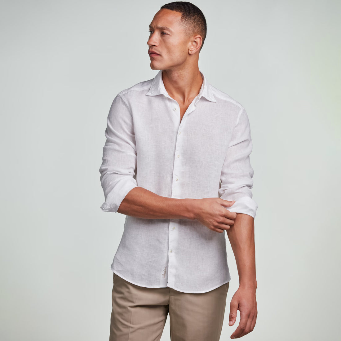 White Linen Fitted Body Casual Shirt - Stenströms - Boutique Jacques International