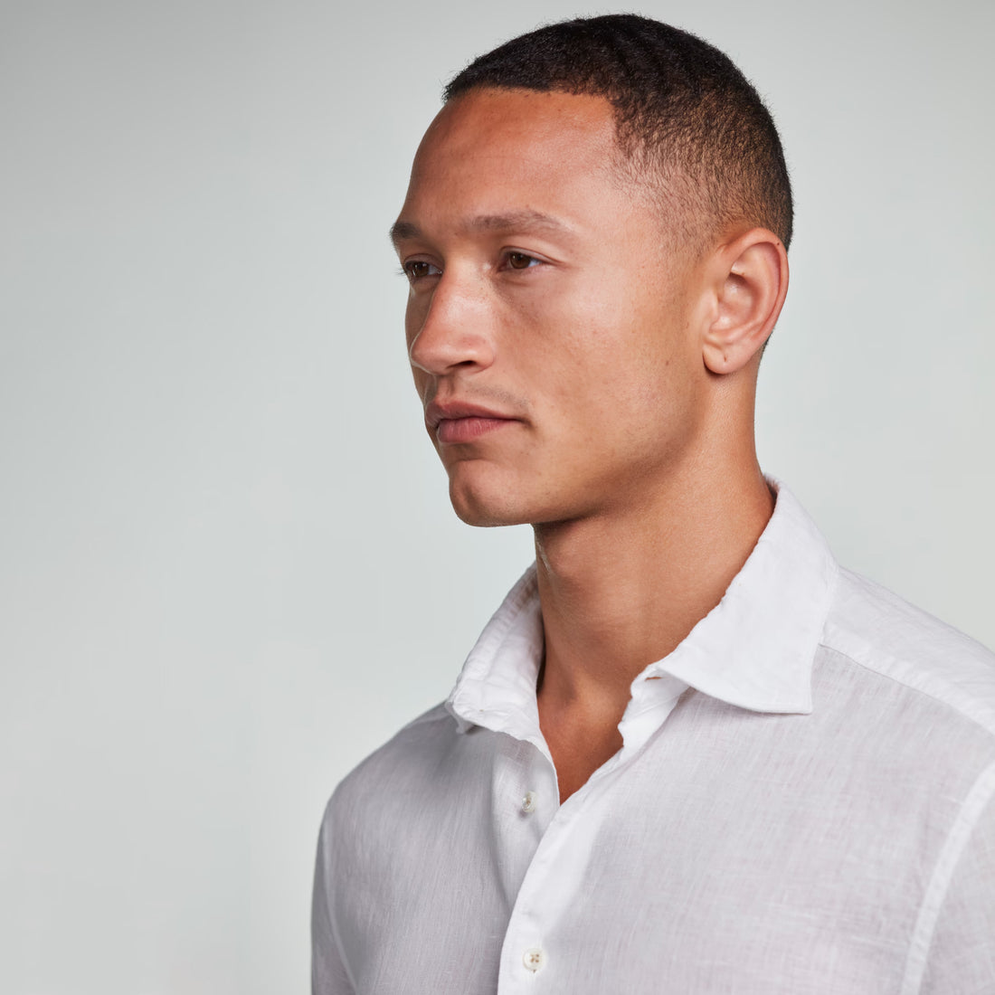 White Linen Fitted Body Casual Shirt - Stenströms - Boutique Jacques International